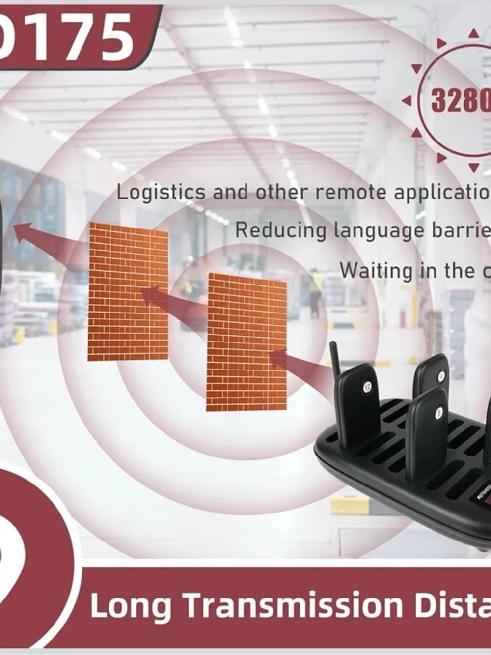 Retekess TD175 Wireless Restaurant Pager Queuing Calling System 30 Buzzers Cafes